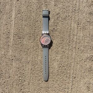 Swatch Gray and Pink Watch